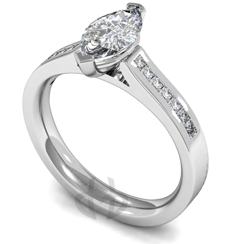 Engagement Ring with Shoulder Stones - (TBC864) 